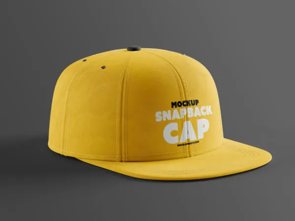 Snapback Cap Mockup in Perspective Sight 1