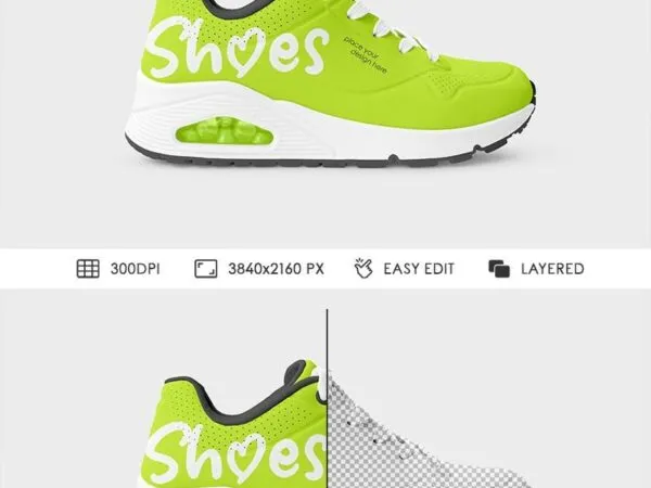 Sneaker Shoe Mockup in Side View 1
