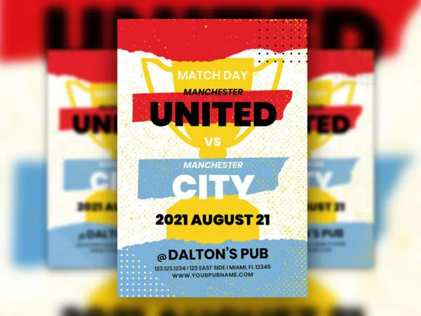 Soccer Tournament Flyer Template with a Championship Cup 1