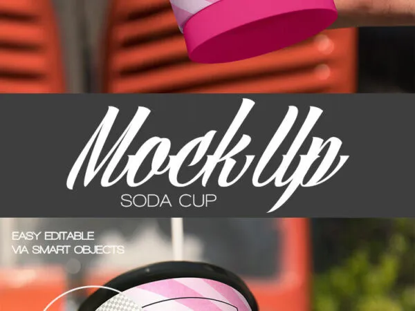 Soda Paper Cup Grabbed by Hand in Perspective 1