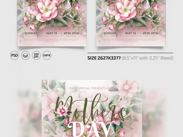 Soft Floral Mothers Day Flyer Instagram Post Template 1