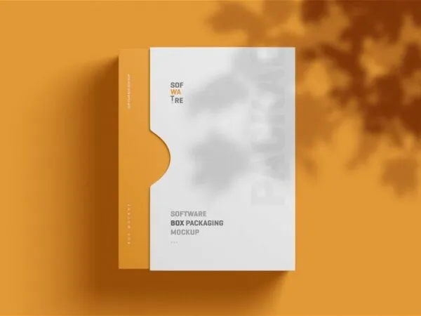 Software Box Mockup with Slip Case in 3 Sights 1