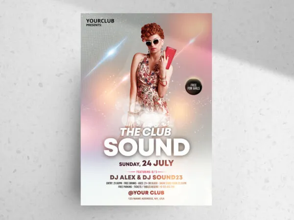 Sparkle Elegant Club Party Flyer Template 1