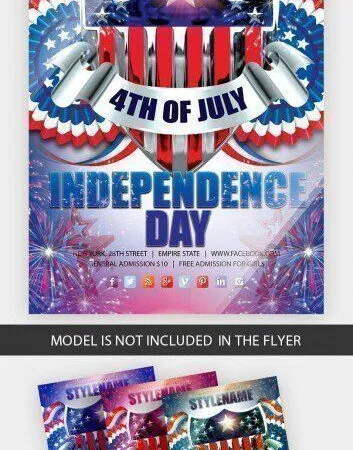 Sparkle and Playful Independence Day Flyer Template 1