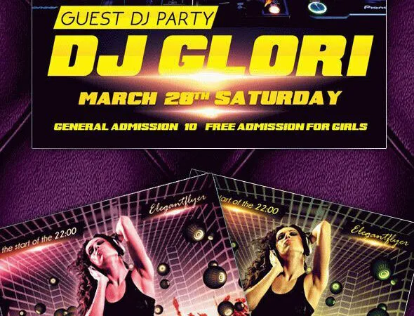 Sparkles Bold DJ Party Flyer Template 1