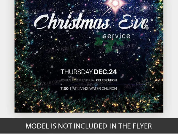 Sparkly Border Christmas Eve Flyer Template 1