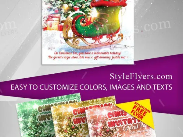 Sparkly Christmas Invitation Flyer Template 1