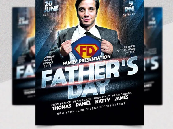 Sparkly Creative Fathers Day Flyer Template 1