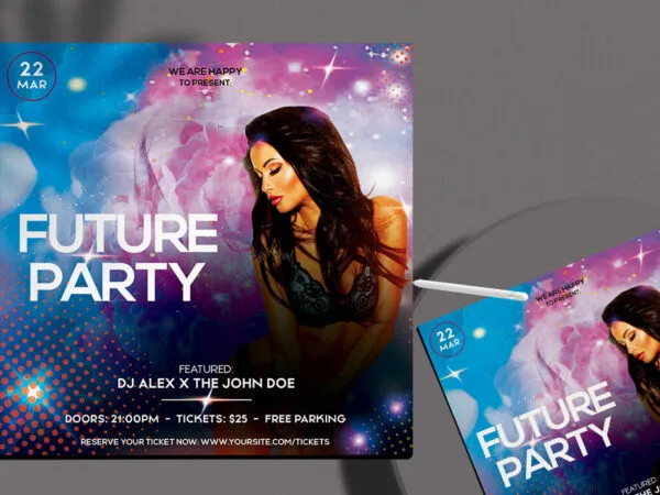 Sparkly Dotted Ladies Party Instagram and Flyer Template 1