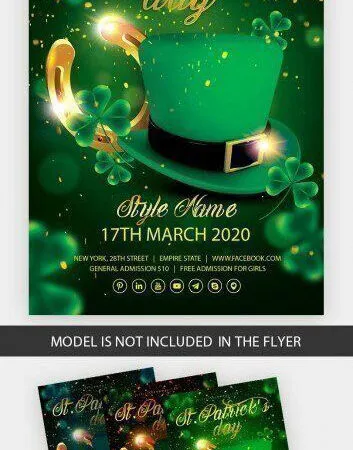 Sparkly Elegant St. Patricks Day Flyer Template 1