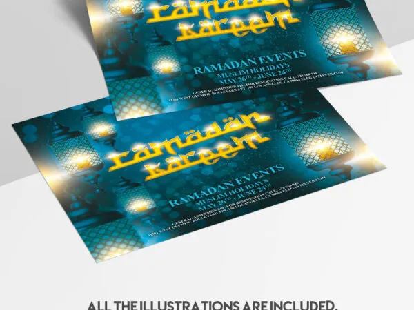 Sparkly Modern Blue Ramadan Kareem Flyer Template 1