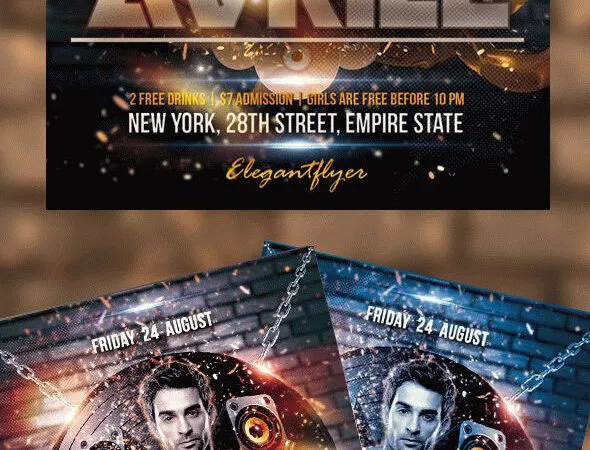 Sparkly Modern DJ Night Flyer Template 1