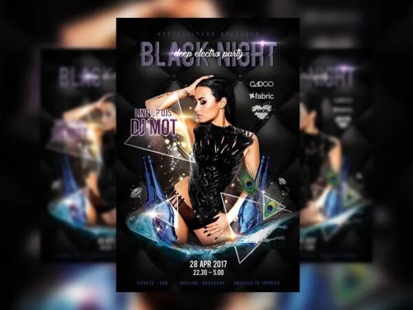 Sparkly Modern Night Party Flyer Template 1