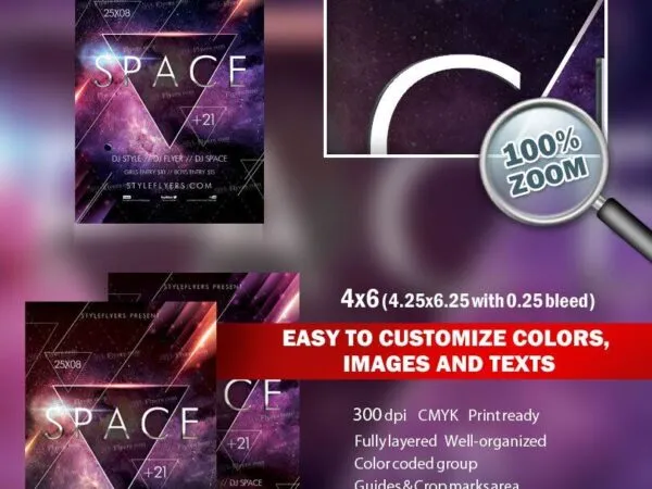 Sparkly Modern Party Flyer Template 1