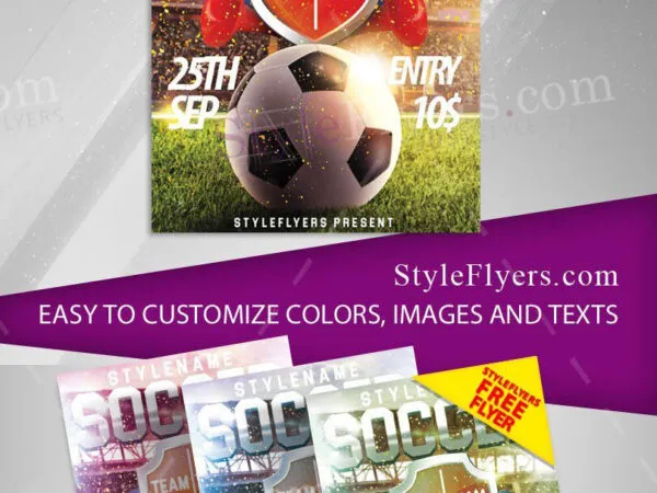 Sparkly Modern Soccer Flyer Template 1