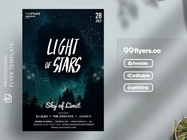 Sparkly Night out Event Flyer Template 1