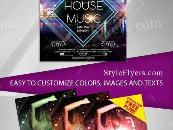 Sparkly Urban Music Party Flyer Template 1