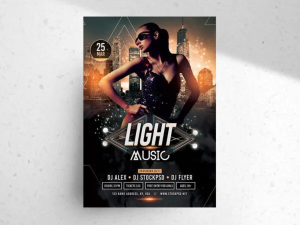 Sparkly Urban Night Party Flyer Template 1