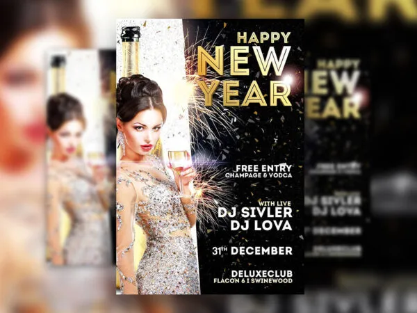 Sparky New Year Flyer Template 1