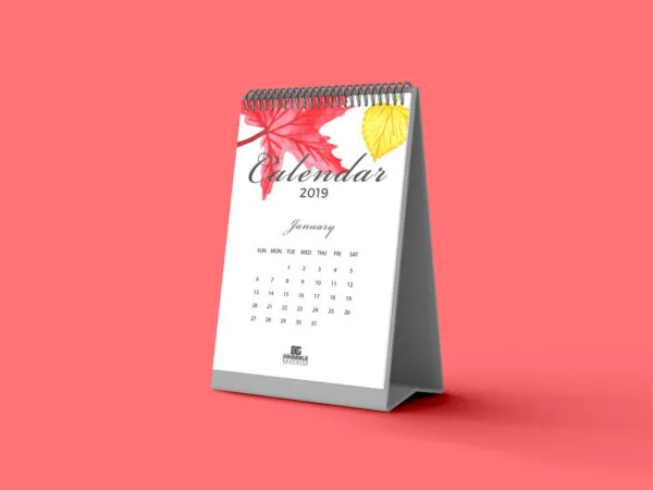 Spiral Wired Standing Calendar Mockup 1