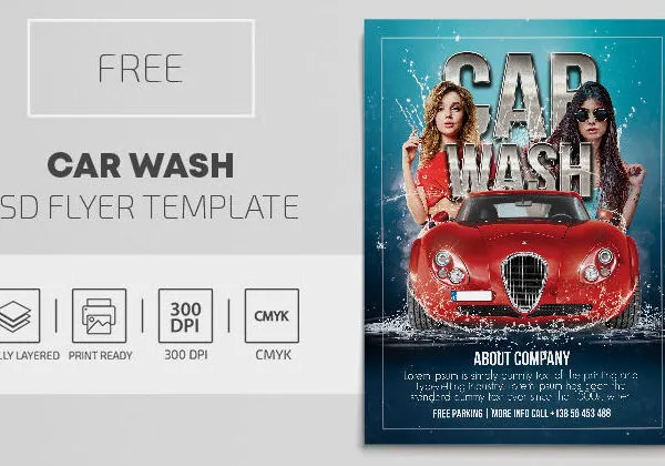 Splash Border Car Wash Flyer Template 1