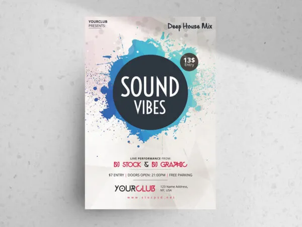 Splash Circle Party Flyer Template 1