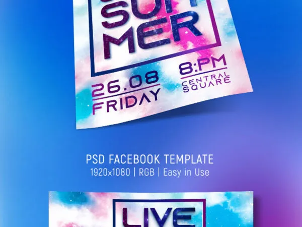 Splash Concert Flyer and Facebook Cover Template 1