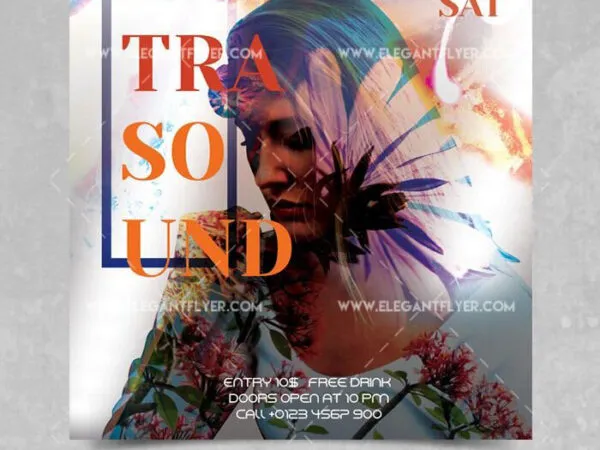 Splash Floral Music Flyer and Facebook Cover Template 1