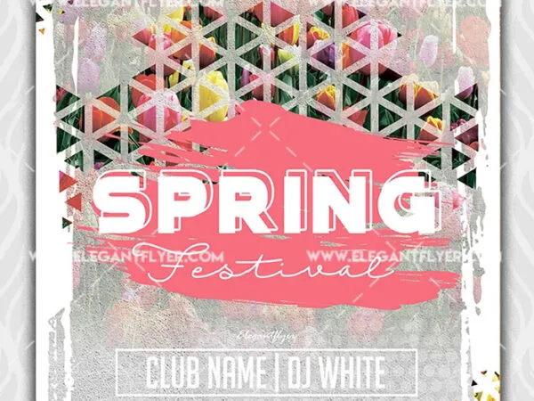 Splash Floral Spring Festival Flyer Template 1
