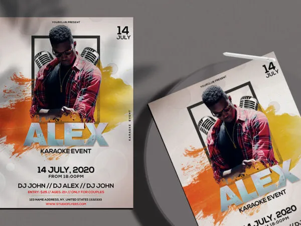 Splash Karaoke Flyer Template 1