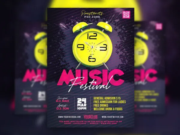 Splash Modern Music Event Flyer Template 1
