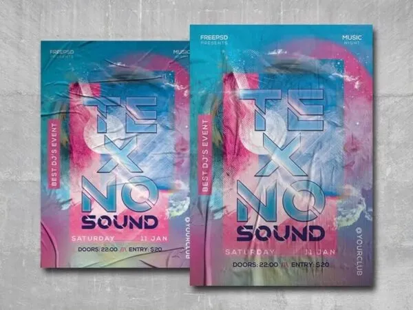 Splash Techno Party Flyer Template 1