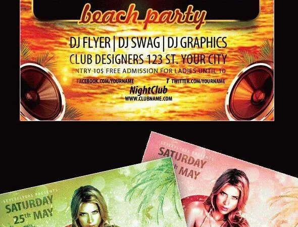 Splash Tropical Beach Party Flyer Template 1