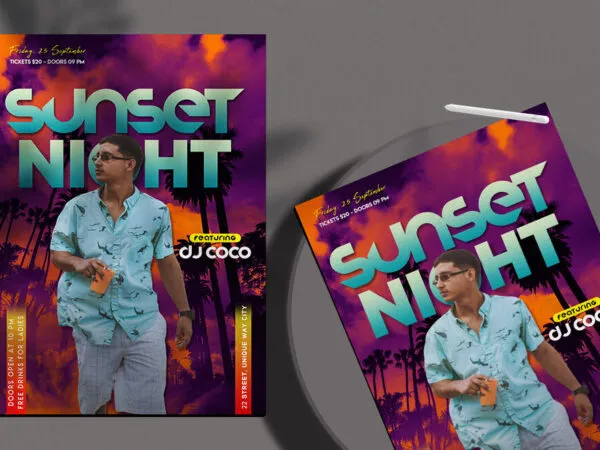 Splash Tropical Summer Party Flyer Template 1