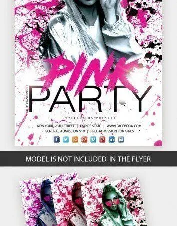 Splash of Watercolor Fridays Party Flyer Template 1