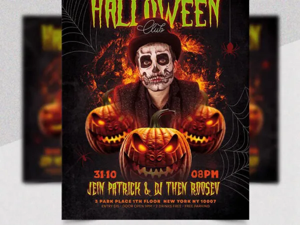 Spooky Halloween Club Flyer Template 1