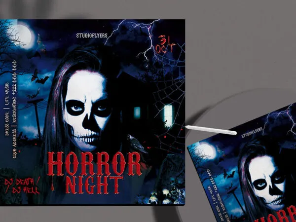 Spooky Halloween Horror Night Flyer Template 1