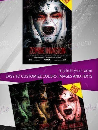 Spooky Modern Halloween Party Flyer Template 1