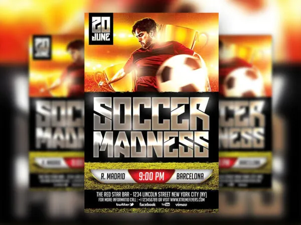 Sport Bar Soccer Match Flyer Template 1