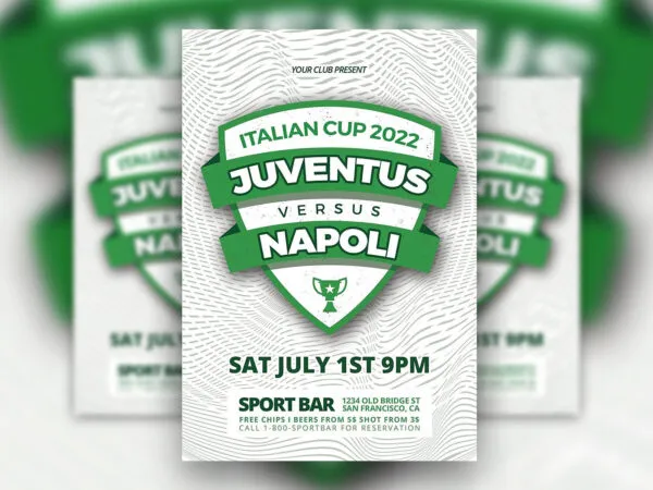 Sport Event Flyer Template Featuring Wavy Patterns and Green Color 1