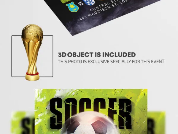 Sport Playful Soccer Match Flyer Template 1