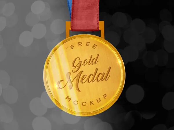 Sports High Quality Classic Gold Medal Mockup 1