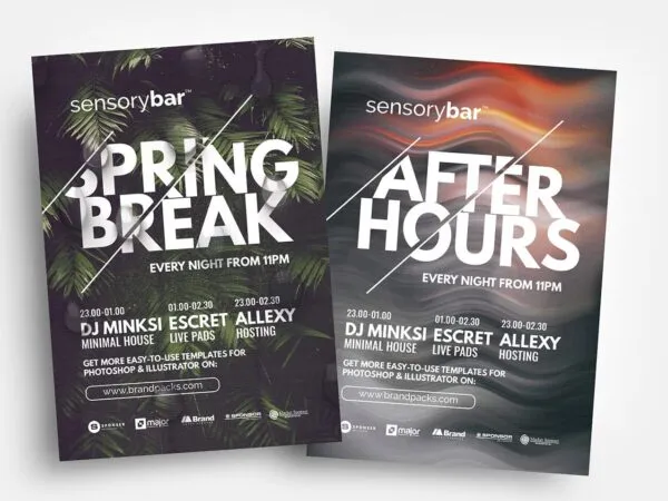 Spring Break Nightclub Flyer Template Featuring Slash Typography 1