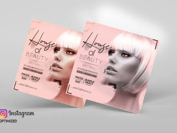Square Beauty Salon Flyer Instagram Template 1