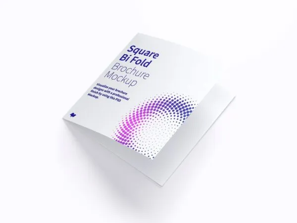 Square Bi Fold Brochure Mockup 1