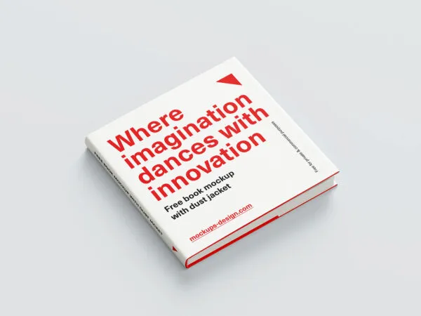 Square Book Dust Jacket Mockup 1