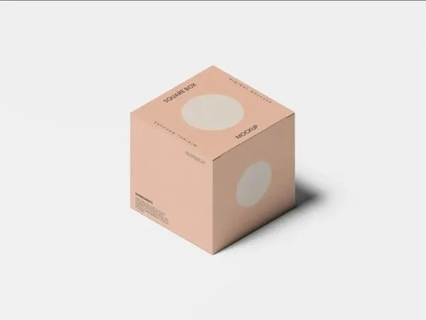 Square Box Mockup in Perspective Vision 1