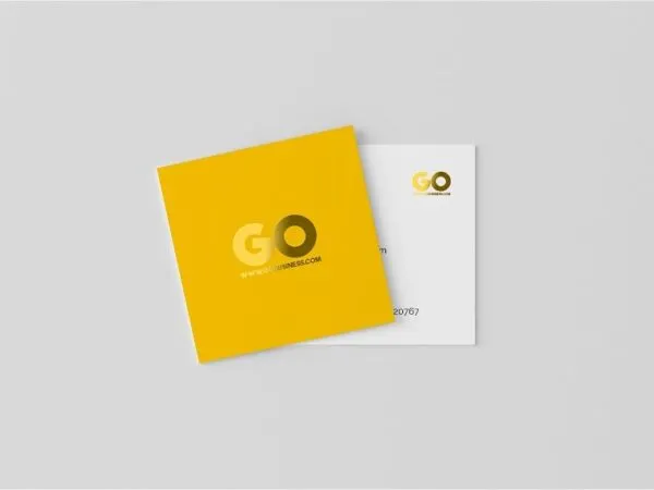 Square Business Card Mockup in 3 Different Views 1