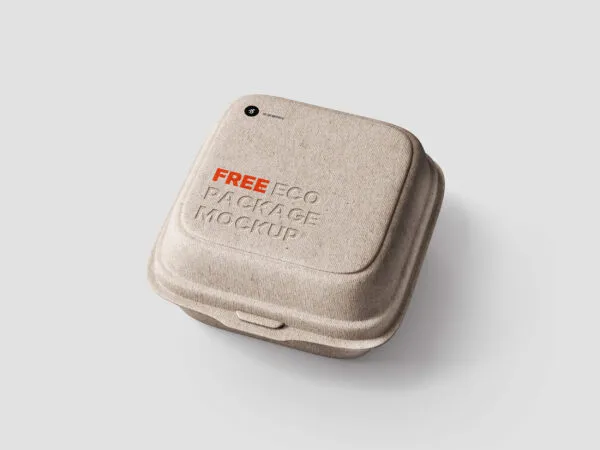Square Eco Friendly Package with Embossing Effect Mockup 1
