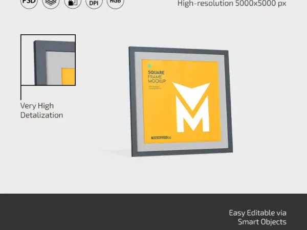 Square Frame Mockup in 3 Sights 1